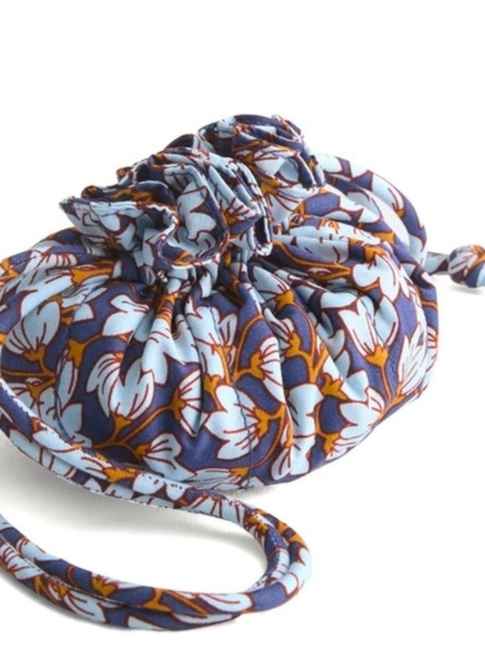 Vera Bradley violet, White & Rust Floral Drawstring Wristlet Pouch